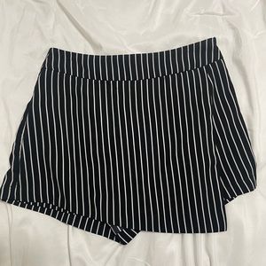 Black and white striped skort